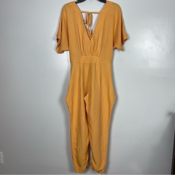 Free People Shining Sun Orange Tie-Front Jumpsuit - Picture 6 of 14
